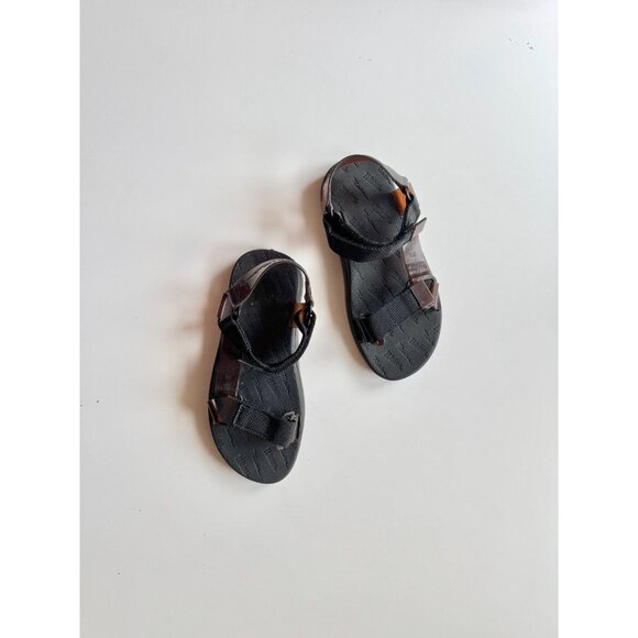 MELISSA x RIDER Papete Black Brown Rubber Webbed Dad Sandals, Size 9/38 - Picture 1 of 15